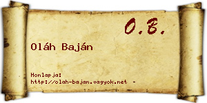 Oláh Baján névjegykártya